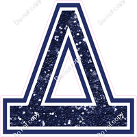 18" Greek Individual Navy Blue Sparkle - Alphabet Pieces Delta