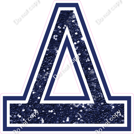 18" Greek Individual Navy Blue Sparkle - Alphabet Pieces Delta