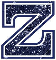 18" Greek Individual Navy Blue Sparkle - Alphabet Pieces Zeta