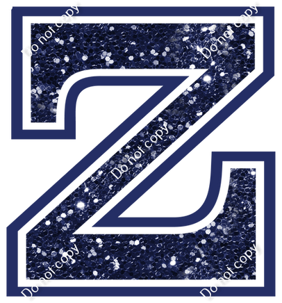 18" Greek Individual Navy Blue Sparkle - Alphabet Pieces Zeta