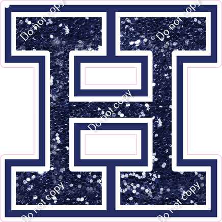 18" Greek Individual Navy Blue Sparkle - Alphabet Pieces Eta