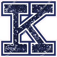 18" Greek Individual Navy Blue Sparkle - Alphabet Pieces Kappa