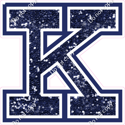 18" Greek Individual Navy Blue Sparkle - Alphabet Pieces Kappa