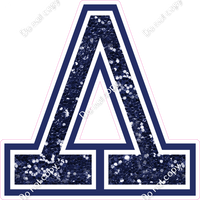 18" Greek Individual Navy Blue Sparkle - Alphabet Pieces Lambda