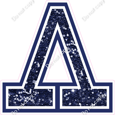 18" Greek Individual Navy Blue Sparkle - Alphabet Pieces Lambda