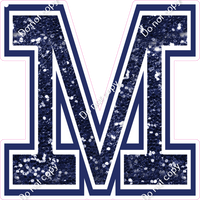 18" Greek Individual Navy Blue Sparkle - Alphabet Pieces Mu