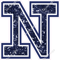 18" Greek Individual Navy Blue Sparkle - Alphabet Pieces Nu