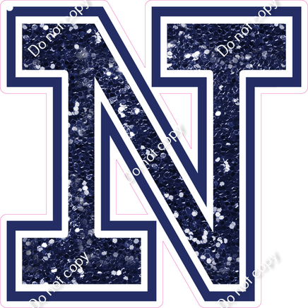 18" Greek Individual Navy Blue Sparkle - Alphabet Pieces Nu