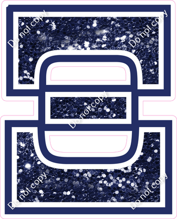 18" Greek Individual Navy Blue Sparkle - Alphabet Pieces Xi