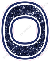 18" Greek Individual Navy Blue Sparkle - Alphabet Pieces Omicron