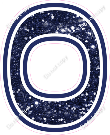 18" Greek Individual Navy Blue Sparkle - Alphabet Pieces Omicron
