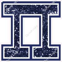 18" Greek Individual Navy Blue Sparkle - Alphabet Pieces Pi