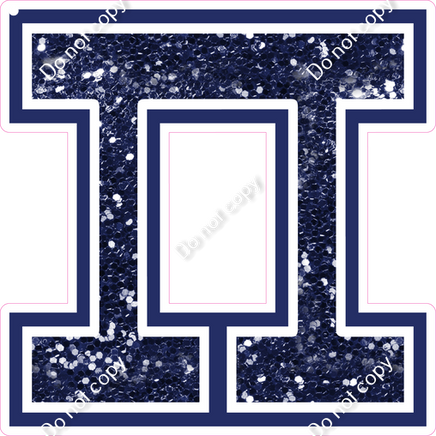 18" Greek Individual Navy Blue Sparkle - Alphabet Pieces Pi