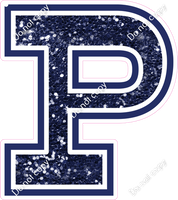18" Greek Individual Navy Blue Sparkle - Alphabet Pieces Rho