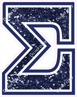 18" Greek Individual Navy Blue Sparkle - Alphabet Pieces Sigma