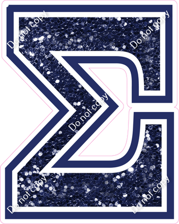 18" Greek Individual Navy Blue Sparkle - Alphabet Pieces Sigma