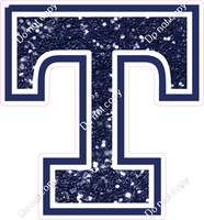 18" Greek Individual Navy Blue Sparkle - Alphabet Pieces Tau