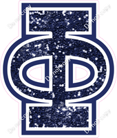 18" Greek Individual Navy Blue Sparkle - Alphabet Pieces Phi
