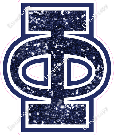 18" Greek Individual Navy Blue Sparkle - Alphabet Pieces Phi
