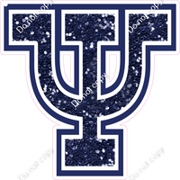 18" Greek Individual Navy Blue Sparkle - Alphabet Pieces Psi