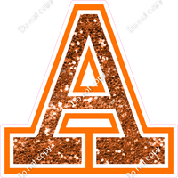 18" Greek Individual Orange Sparkle - Alphabet Pieces Alpha