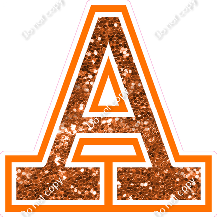 18" Greek Individual Orange Sparkle - Alphabet Pieces Alpha