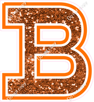 18" Greek Individual Orange Sparkle - Alphabet Pieces Beta