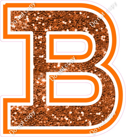 18" Greek Individual Orange Sparkle - Alphabet Pieces Beta