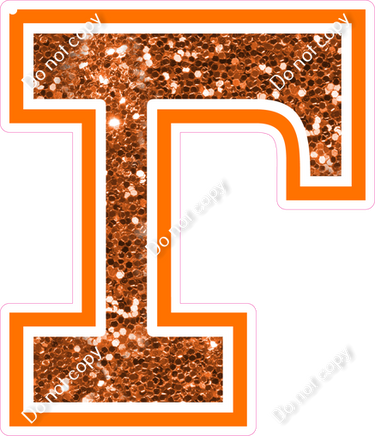 18" Greek Individual Orange Sparkle - Alphabet Pieces Gamma