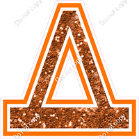 18" Greek Individual Orange Sparkle - Alphabet Pieces Delta