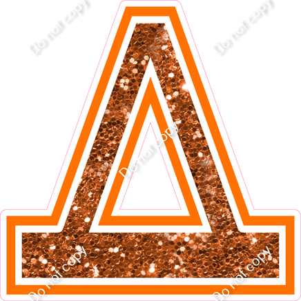 18" Greek Individual Orange Sparkle - Alphabet Pieces Delta