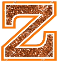18" Greek Individual Orange Sparkle - Alphabet Pieces Zeta