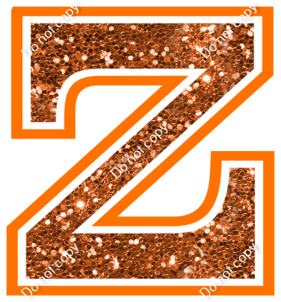 18" Greek Individual Orange Sparkle - Alphabet Pieces Zeta