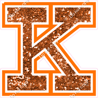 18" Greek Individual Orange Sparkle - Alphabet Pieces Kappa