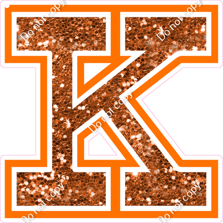 18" Greek Individual Orange Sparkle - Alphabet Pieces Kappa