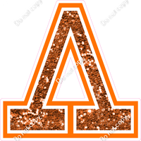 18" Greek Individual Orange Sparkle - Alphabet Pieces Lambda