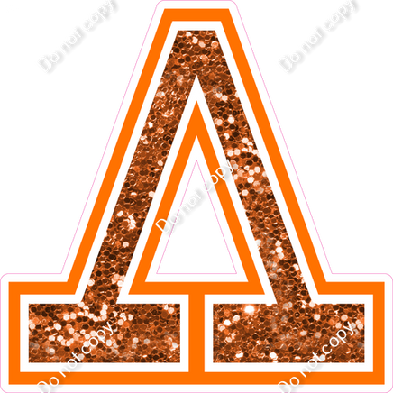 18" Greek Individual Orange Sparkle - Alphabet Pieces Lambda