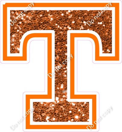 18" Greek Individual Orange Sparkle - Alphabet Pieces Tau