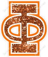 18" Greek Individual Orange Sparkle - Alphabet Pieces Phi