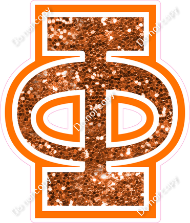 18" Greek Individual Orange Sparkle - Alphabet Pieces Phi
