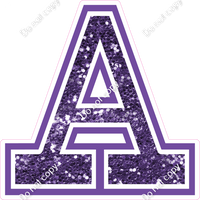 18" Greek Individual Purple Sparkle - Alphabet Pieces Alpha