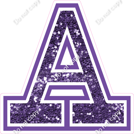 18" Greek Individual Purple Sparkle - Alphabet Pieces Alpha