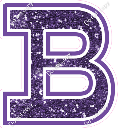 18" Greek Individual Purple Sparkle - Alphabet Pieces Beta