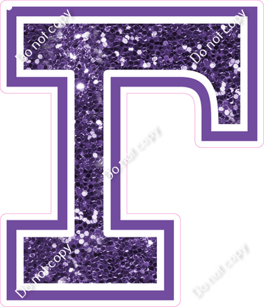 18" Greek Individual Purple Sparkle - Alphabet Pieces Gamma