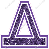 18" Greek Individual Purple Sparkle - Alphabet Pieces Delta