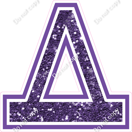 18" Greek Individual Purple Sparkle - Alphabet Pieces Delta