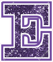 18" Greek Individual Purple Sparkle - Alphabet Pieces Epsilon