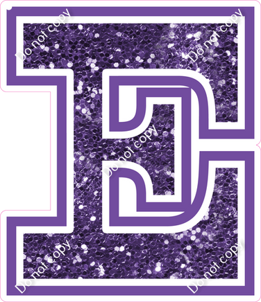 18" Greek Individual Purple Sparkle - Alphabet Pieces Epsilon