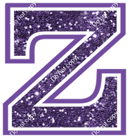 18" Greek Individual Purple Sparkle - Alphabet Pieces Zeta