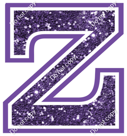 18" Greek Individual Purple Sparkle - Alphabet Pieces Zeta